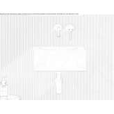 Single wall washbasin in Carrara marble Aalten