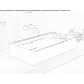 Umywalka ceramiczna prostokątna nablatowa Baburia