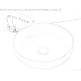 Semi-built-in, round, single ceramic washbasin Theale