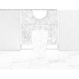 Freestanding, round, single washbasin in Carrara marble Jargeau