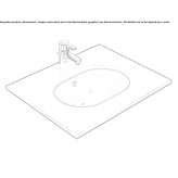 Single oval washbasin, suspended Seroa