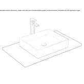 Ceramic countertop washbasin, rectangular, single Tayahua