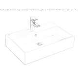 Rectangular single ceramic washbasin Tayahua