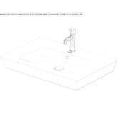 Rectangular ceramic washbasin with overflow Truckee