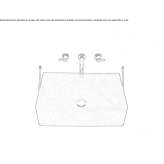 Rectangular wall washbasin in Carrara marble Portena