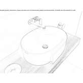 Oval countertop ceramic washbasin Valdieri