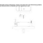 Countertop washbasin, square, mounted to the wall Prechac