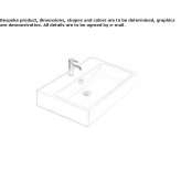 Rectangular ceramic washbasin Piskivka