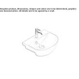 Partially recessed ceramic washbasin Newnan
