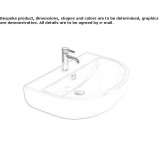 A single ceramic washbasin mounted to the wall in a modern style Creances
