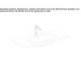 Built-in rectangular ceramic washbasin Narcao