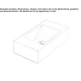 Umywalka ceramiczna prostokątna nablatowa Piskivka
