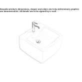 Rectangular ceramic washbasin mounted to the wall Stregna