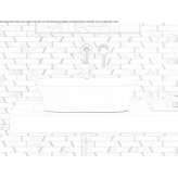 Rectangular countertop washbasin made of stone resin Saugues