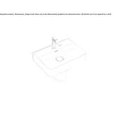 Ceramic semi-pedestal washbasin with overflow Barbalos