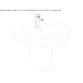 Wall-mounted, semi-pedestal washbasin Brusperk