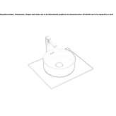 Round ceramic countertop washbasin with overflow Barbalos