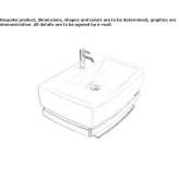 Rectangular ceramic washbasin with a towel rack Stregna