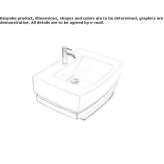 Rectangular ceramic washbasin with a towel rack Stregna