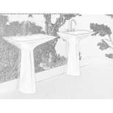Free-standing ceramic washbasin with overflow Meoqui