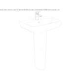 Rectangular single ceramic washbasin with overflow Guerigny
