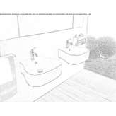 Ceramic washbasin mounted to the wall Rocbaron