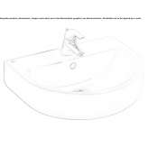 Single washbasin mounted to the wall Seroa