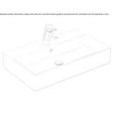 Rectangular single ceramic washbasin Tayahua