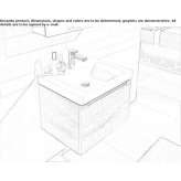 Rectangular ceramic washbasin Pforzen