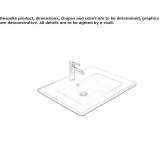Built-in rectangular ceramic washbasin Rowland