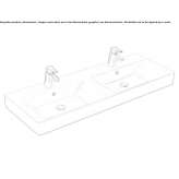 Double rectangular ceramic washbasin Tayahua