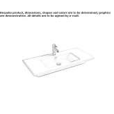 Rectangular ceramic washbasin Tronca
