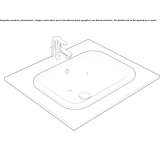 Rectangular recessed washbasin Seroa