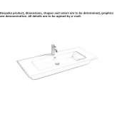 Rectangular ceramic washbasin Tronca