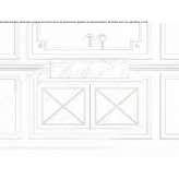 Rectangular countertop washbasin made of marble Rhade