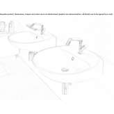 Single ceramic washbasin mounted to the wall Campese