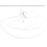 Single washbasin mounted to the wall Seroa