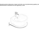 Wall-mounted ceramic washbasin with a towel rack Creances