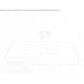 Corian® wall-mounted washbasin with integrated countertop Limbach