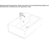 Umywalka ceramiczna prostokątna nablatowa Piskivka