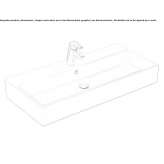 Rectangular single ceramic washbasin Tayahua