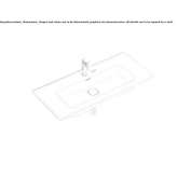 Rectangular wall washbasin with overflow Barbalos