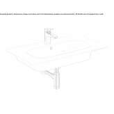 Rectangular single ceramic washbasin with overflow Dresher
