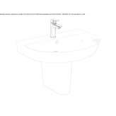 Wall-mounted, semi-pedestal washbasin Brusperk
