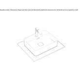 Rectangular ceramic countertop washbasin with overflow Barbalos