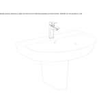 Wall-mounted, semi-pedestal washbasin Brusperk