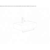 Rectangular ceramic washbasin mounted to the wall Bergem