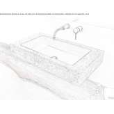 Single concrete washbasin mounted to the wall Lonevag