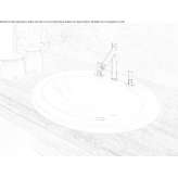 Recessed oval ceramic washbasin Rude