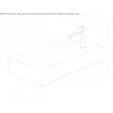 Rectangular countertop ceramic washbasin Bergem